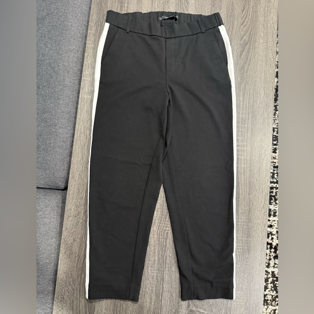 Zara Black Pants with White Stripes - Picture 7 of 12